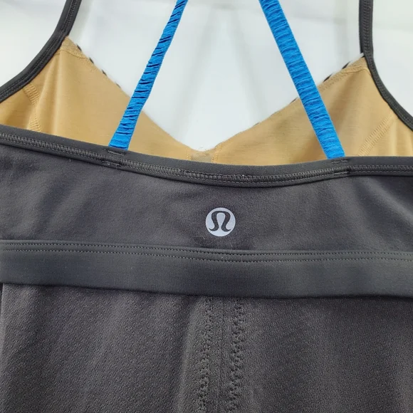 Lululemon Bend and Flow Striped Tank Yoga Workout Gray - Picture 5 of 7
